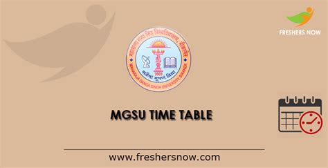 MGSU Time Table 2022 (Released): Check UG, PG Exam .